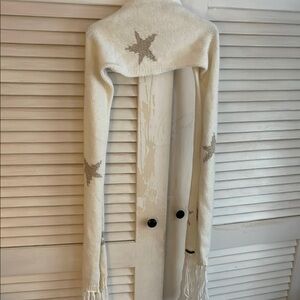 Coach White and Gold Star Scarf